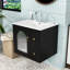 Ensemble de meuble-lavabo mural 24 po avec lavabo en céramique, 2 tiroirs et armoire en verre-114285708