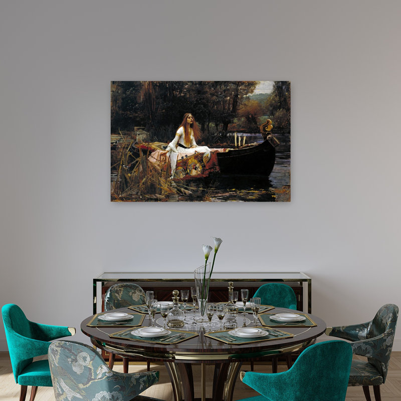 «The Lady Of Shalott», reproduction d'art classique sur toile, 32" H x 48" W