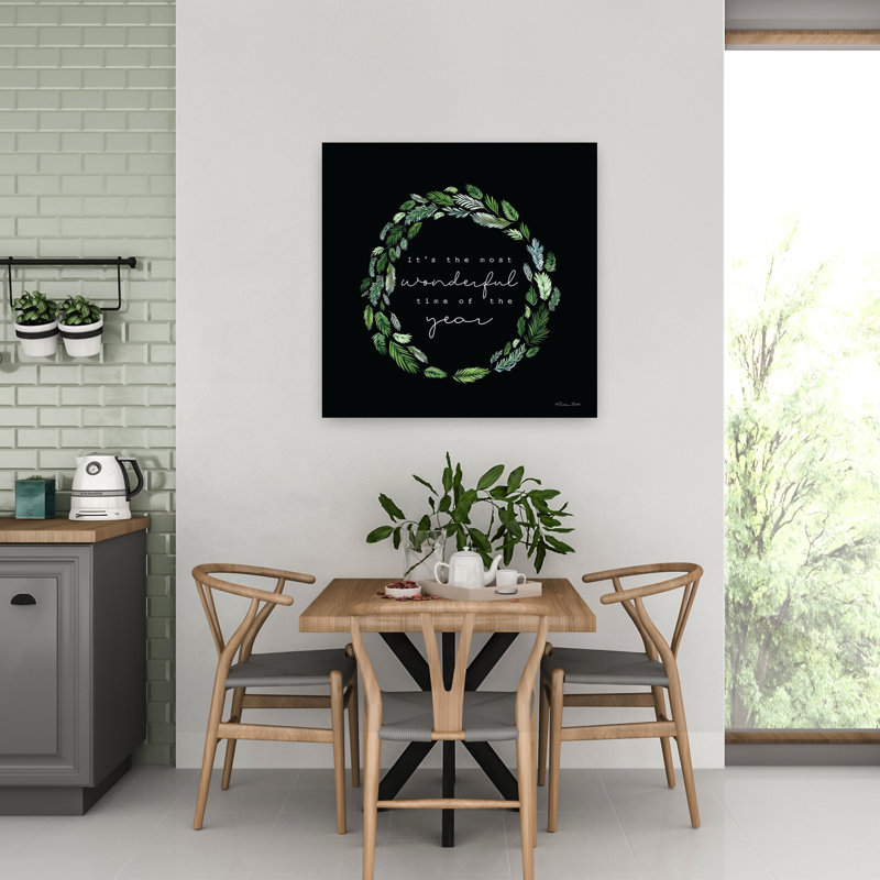«Most Wonderful Time Wreath», art contemporain, H 32 po x l 32 po
