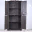 Buffet présentoir avec 4 portes en miroir et armoire de rangement à tablettes réglables-2126876206