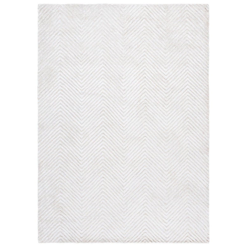Glamour Hand Tufted Wool;Viscose;Cotton Chevron / Zig Zag Indoor Rug, Rectangle 9' x 12'