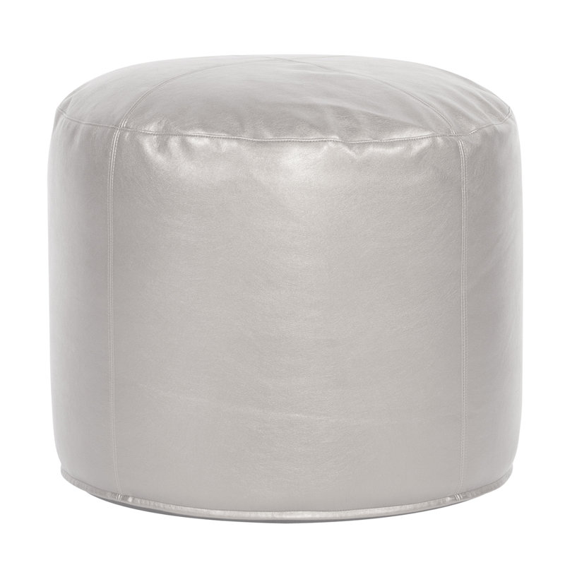 Pouf carré en similicuir 22 po, Similicuir mercure