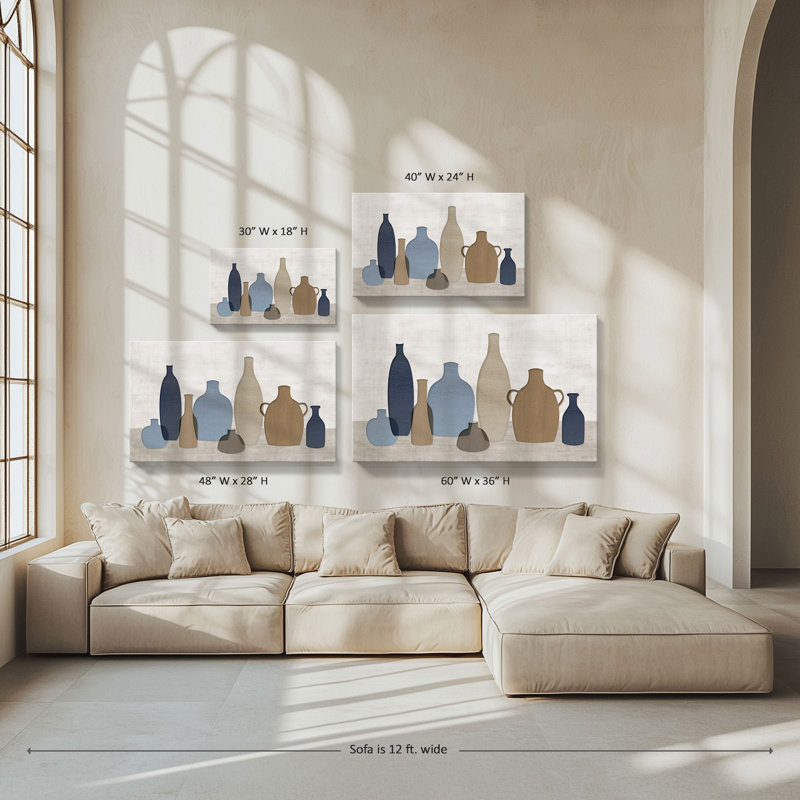 "Modern Vessels" par Natalie Carpentieri, reproduction sur toile, H 28 po x l 48 po x P 1,5 po