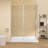 60'' W X 36'' D Acrylic Corner Shower Base Rectangular Double Threshold Bathroom Shower Floor Pan Walk-in White Shower Tray with Center Drain Cover-113022043