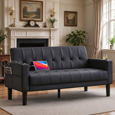 2 Seater Loveseat with Storage & USB Charging Port
