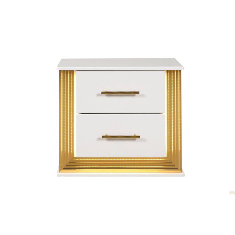 Table de chevet 2 tiroirs