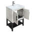 Meuble-lavabo moderne de 24 po avec lavabo en céramique lisse, robinet en aluminium texturé et 1 tablette ouverte pour les armoires autoportantes
