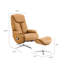 Fauteuil inclinable et repose-pieds en cuir Choco-133592221