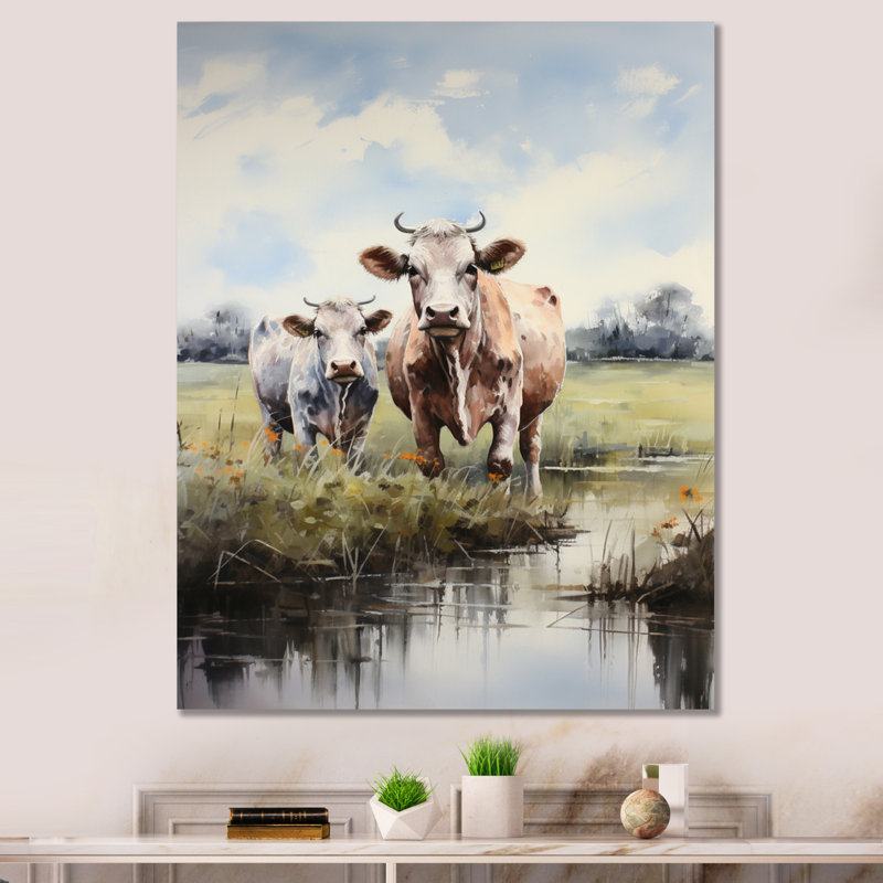 «Cow Gentle Portrait II», reproduction sur toile, H 20 po x l 12 po x P 1 po, Toile tendue