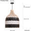 Luminaire suspendu en rotin pour îlot de cuisine, lampe de plafond moderne au design tissé noir et blanc, lustre à hauteur réglable