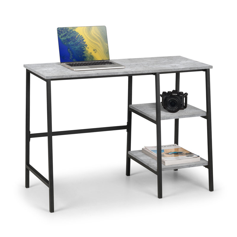 Chew Stoke Metal Base Writing Desk, Concrete Grey