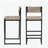 Kitchen Bar Stool with Footrest 2-Person Paper Weave Bar Stool Bar Height Stool (Style B Black & Honey)