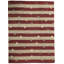 Himalayan Hand Knotted Wool Striped Area Rug in Wine/Beige
