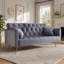 Canapé-lit 71 po en velours convertible gris-812652423