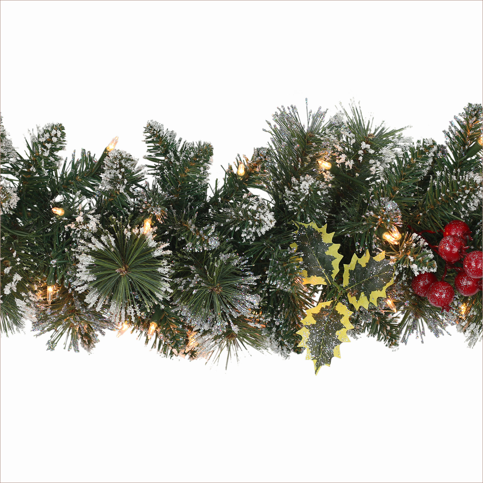 118'' in. Lighted Faux Pine Garland