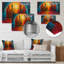 Rouge, bleu, ville, connexion, été, ciel, gratte-ciel, ponts, art mural, salon-490326658-490326660