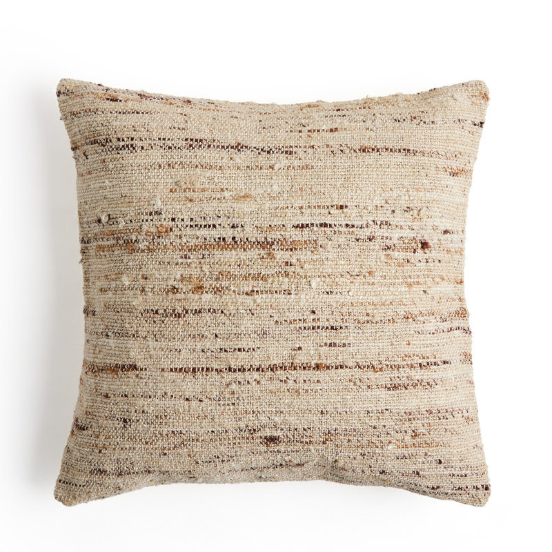 Coussin beige tissé Pembreley, H 20 po x l 20 po, Carré
