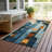 Ziva Blue Washable Indoor-Outdoor Rug - -538843883