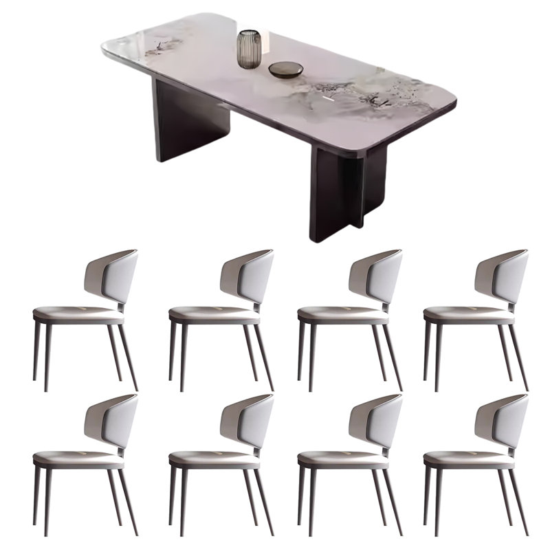 Petit appartement simple, table et chaise modernes, H 29,5 po x L 78,7 po x l 35,4 po, Blanc