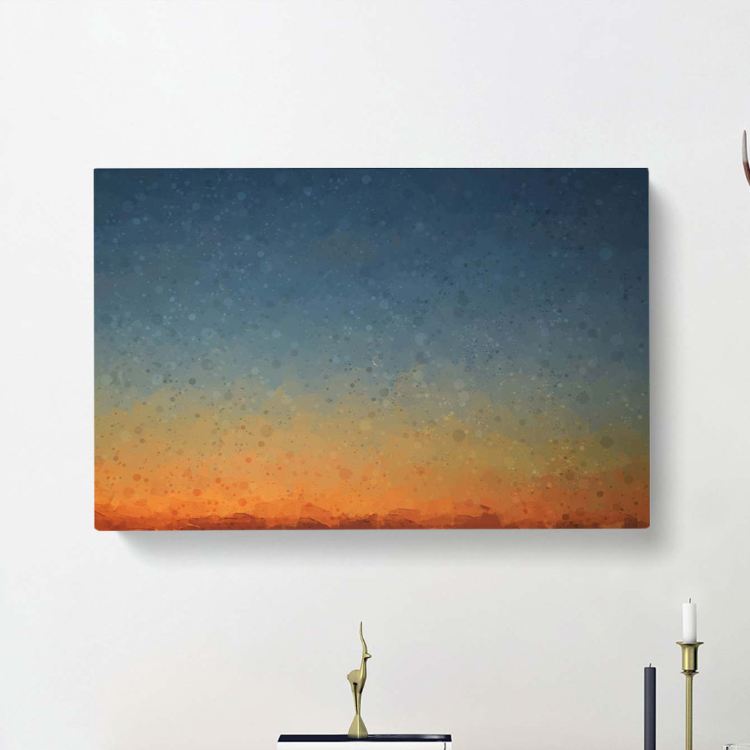 Crescent Moon over Italy in Abstract - Wrapped Canvas