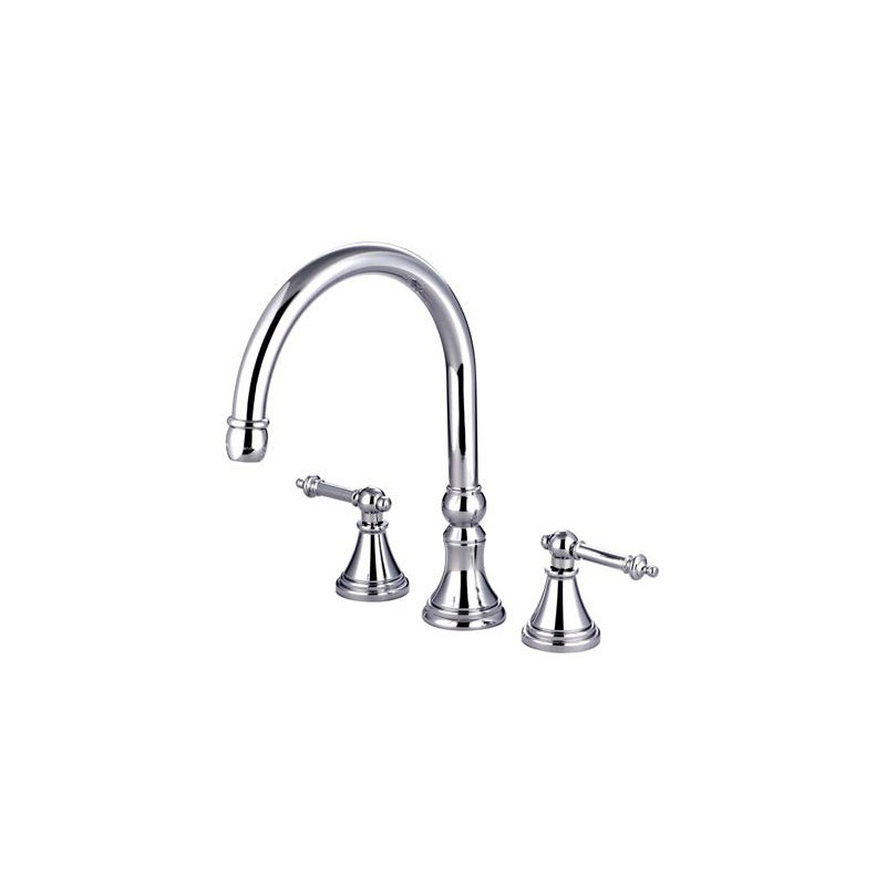 Templeton Double Handle Deck Mounted Roman Tub Faucet, Polished Chrome