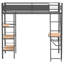 Lit mezzanine à 3 tablettes avec bureau intégré William Matte, parfait pour les chambres d'enfant de style industriel et moderne