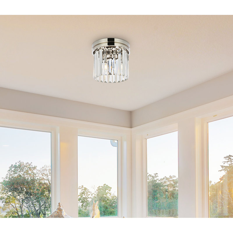 Yazmin Flush Mount, Clear, Polished Nickel