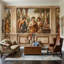 Papier peint classique avec colonnes et arches romaines décoratives amovibles-412658570-412658571