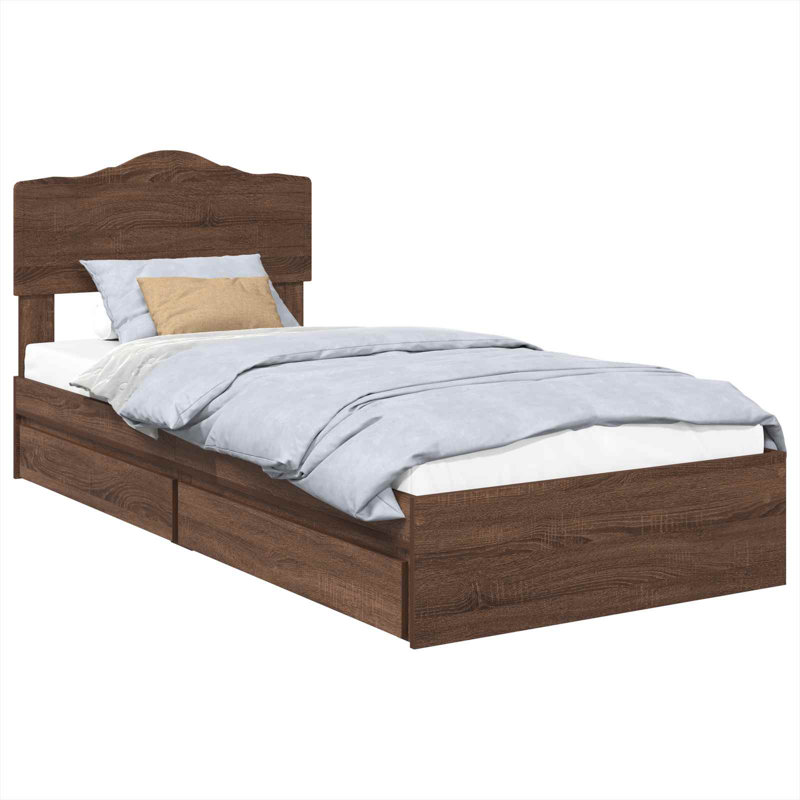 Bed, Small Single (2'6), Brown Oak