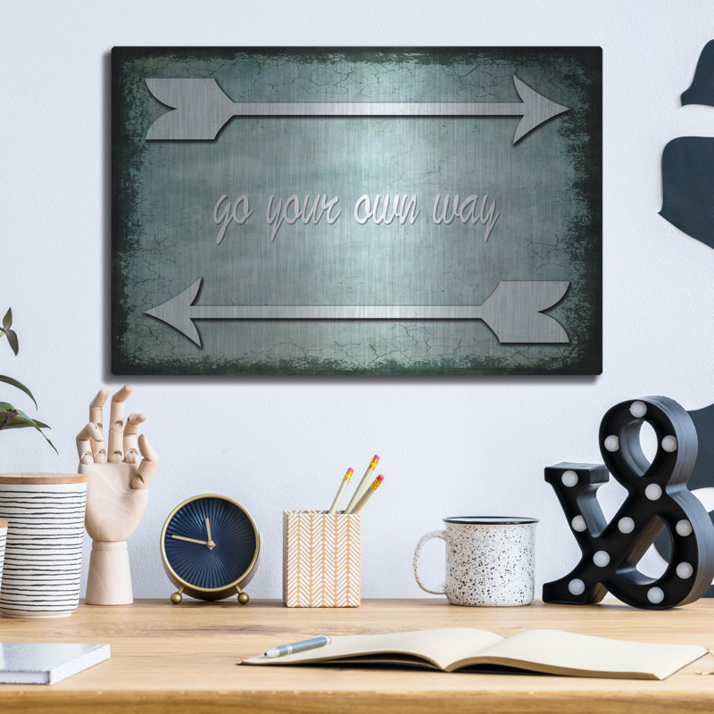 17 histoires «Choisir un chemin - aller de l'avant» par Lightbox Journal, art mural en métal, H 12 po x l 16 po