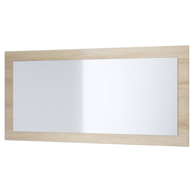 Comptche Engineered Wood Flat Wall Mirror, 89cm H x 45cm W, Rough-cut Oak