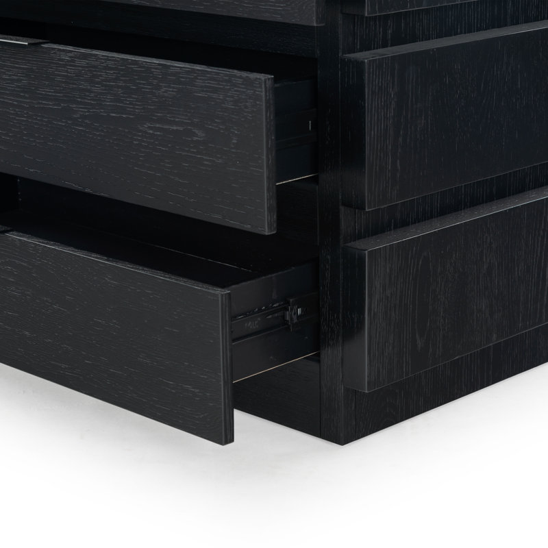 Titus 3 Drawer Stacked Chest, Black