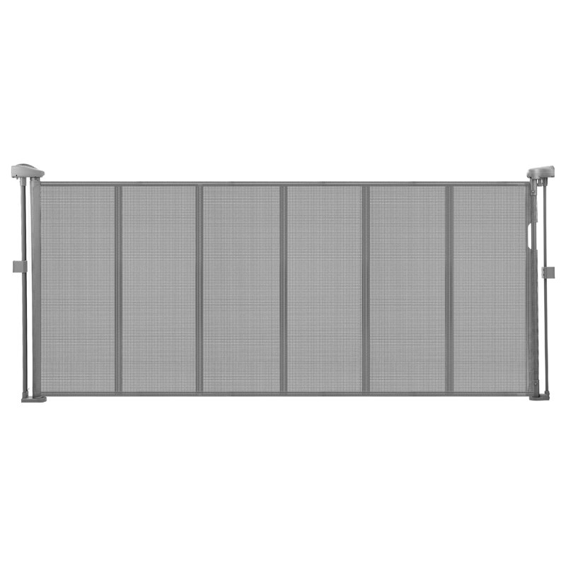 Barrière rétractable de 34,2 po de hauteur extensible à 70,87 po de large pour les animaux de compagnie, Gris