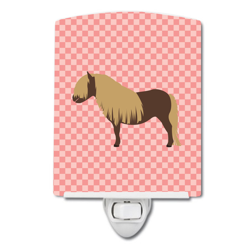 Éclairage de nuit en céramique pony à contrôle cheval Shetland