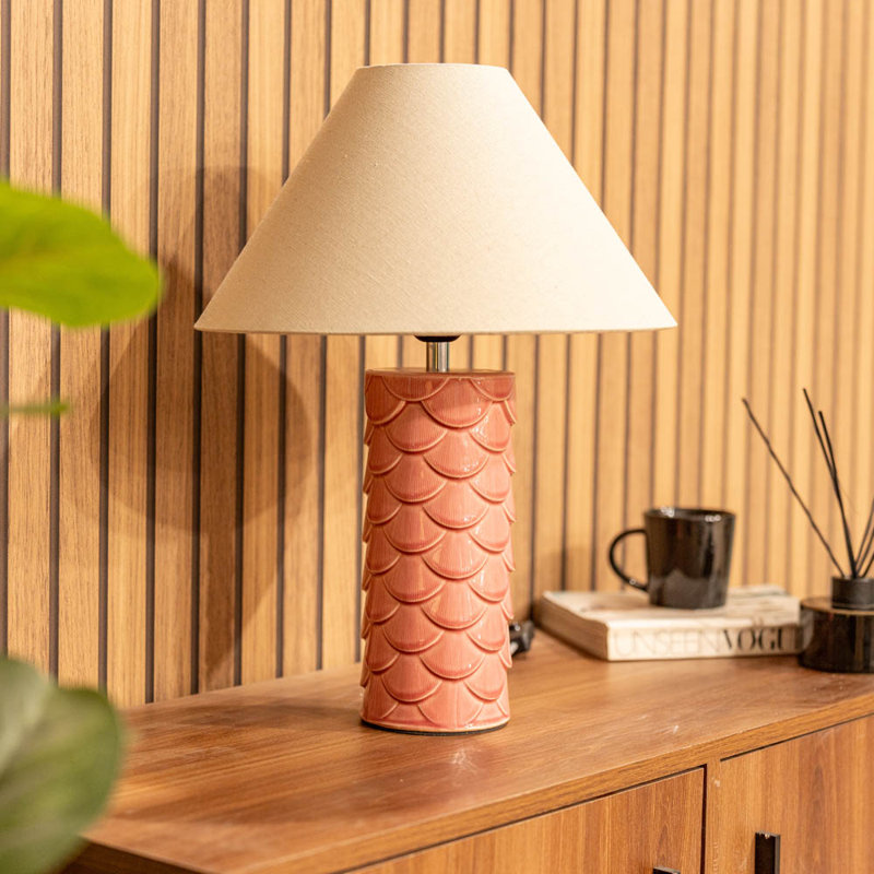 Athena Ceramic Table Lamp, Pink, Yes