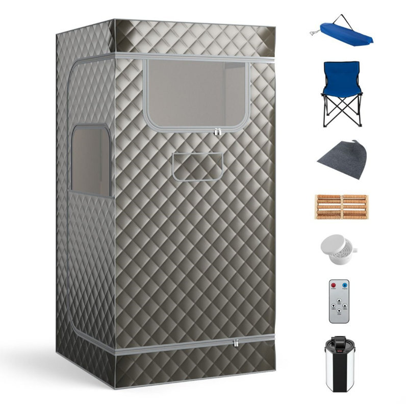 Luch 1 - Person Portable Traditional Steam Sauna with Remote Control, Grey