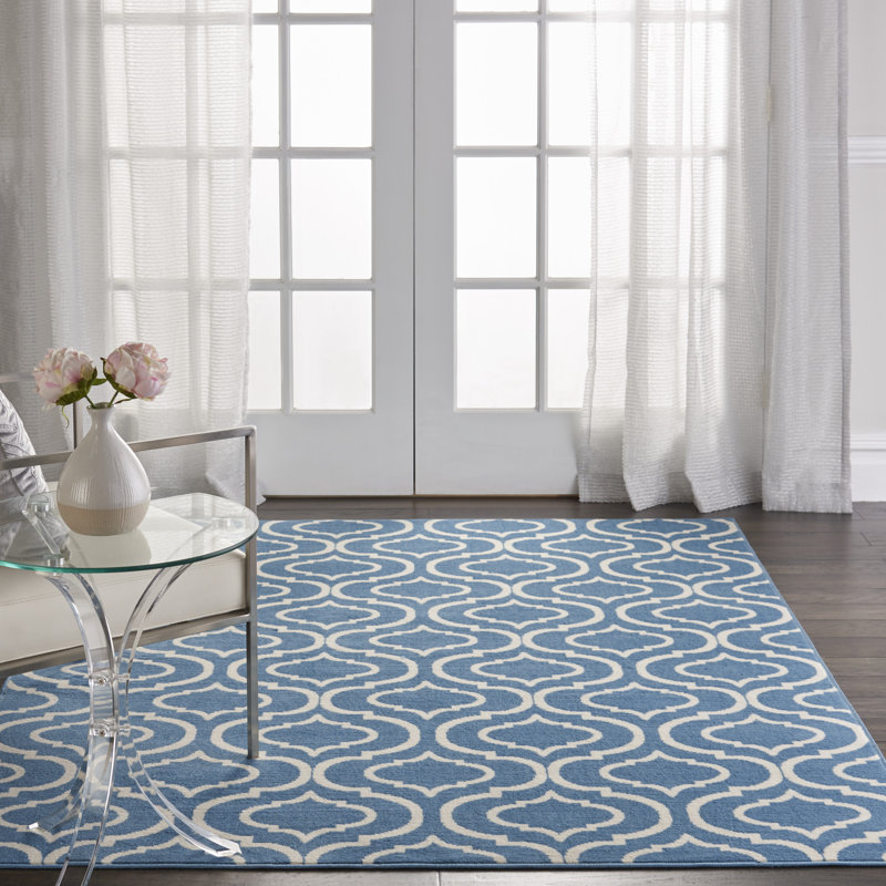 Tapis bleu Sheron, Rectangle 5 pi 3 po x 7 pi 3 po