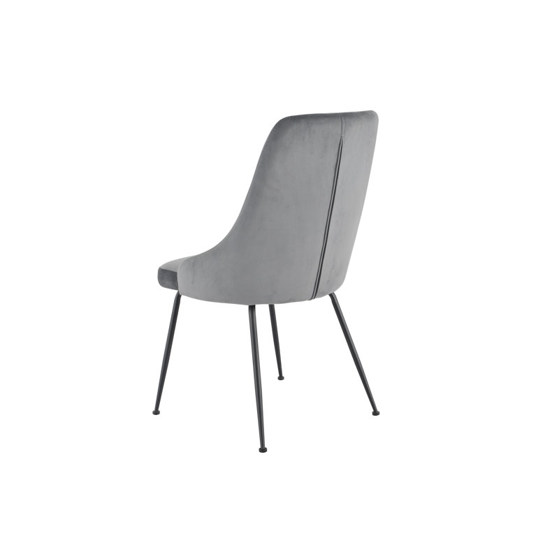 Chaise d'appoint, velours jaune avec pieds noirs, gris, Noir