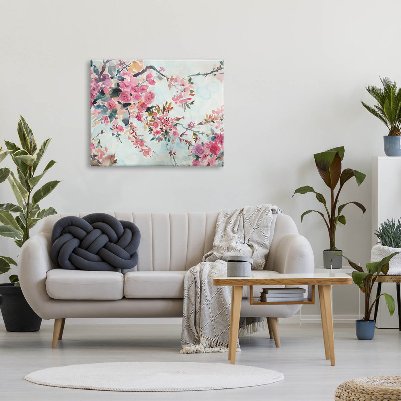 Fleurs de cerisier en herbe, art giclée par Marietta Cohen, art et design, H 30 po x l 40 po x P 1,5 po, Toile tendue