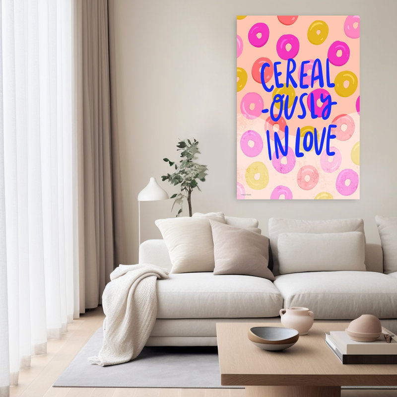 «Cereal-Ously In Love Playful», art mural abstrait fantaisiste, H 60 po x l 40 po