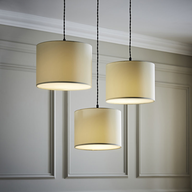 22cm H Drum Pendant Shade ( Screw On ), Cream