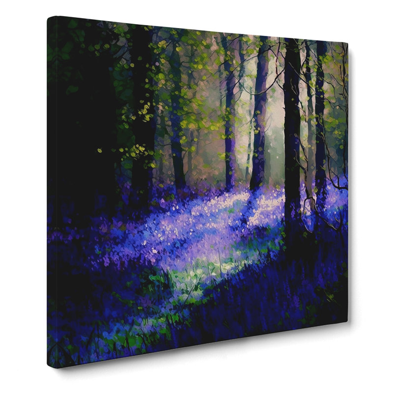 Bluebell Impressionism - Wrapped Canvas - Framed Print, 35cm H x 35cm W x 3cm D