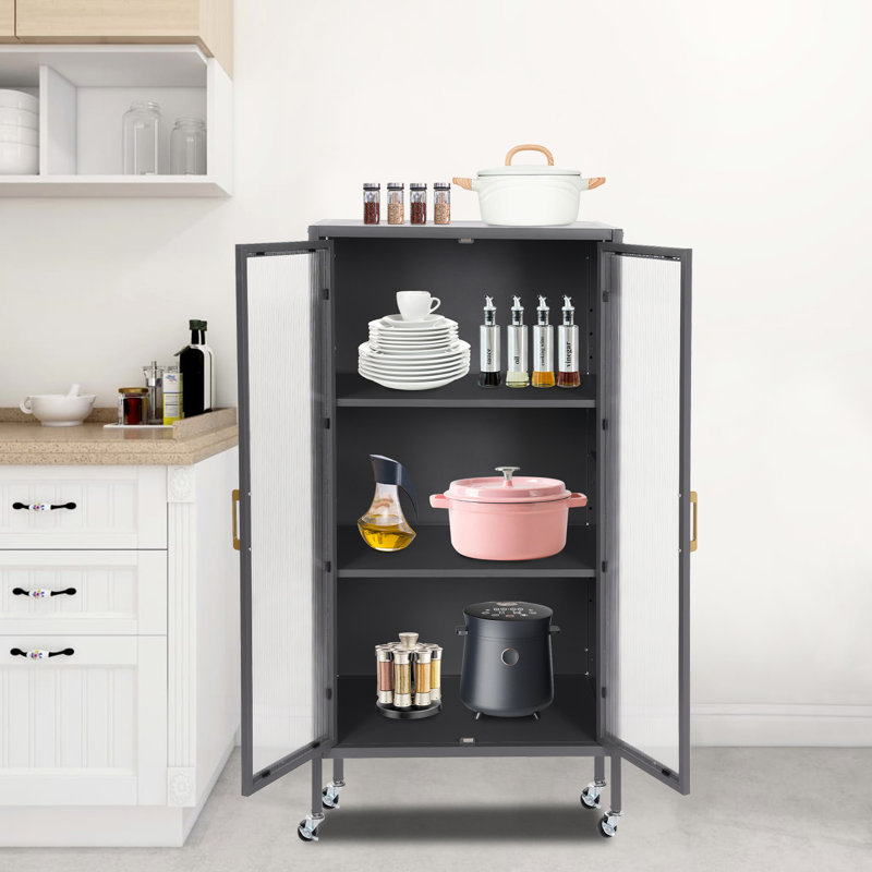 31.5" H Multi-Tier Kitchen Storage Cabinet, Grey
