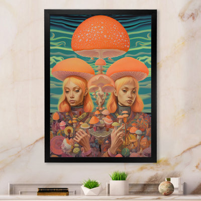 Femme champignon aux couleurs rétro délavées I