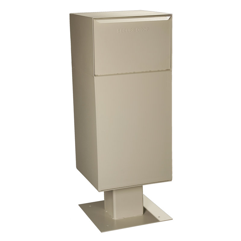 White Steel Lockable Pedestal for Mailbox