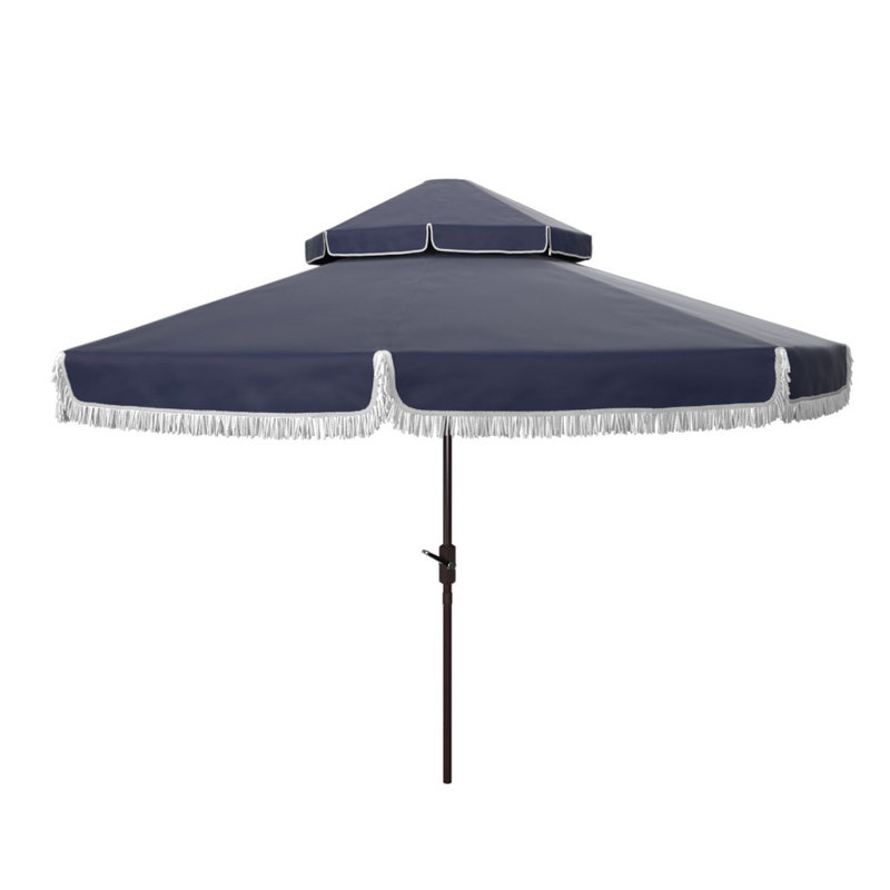 Tyler 101.18'' Beach Umbrella, Navy/White