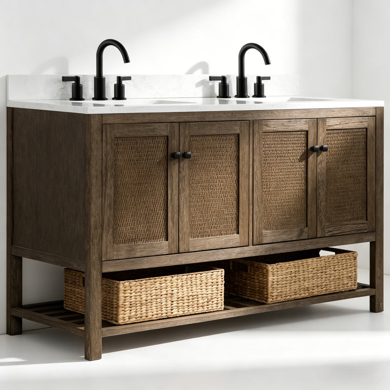 Meuble-lavabo 60 po avec lavabo double 60 po