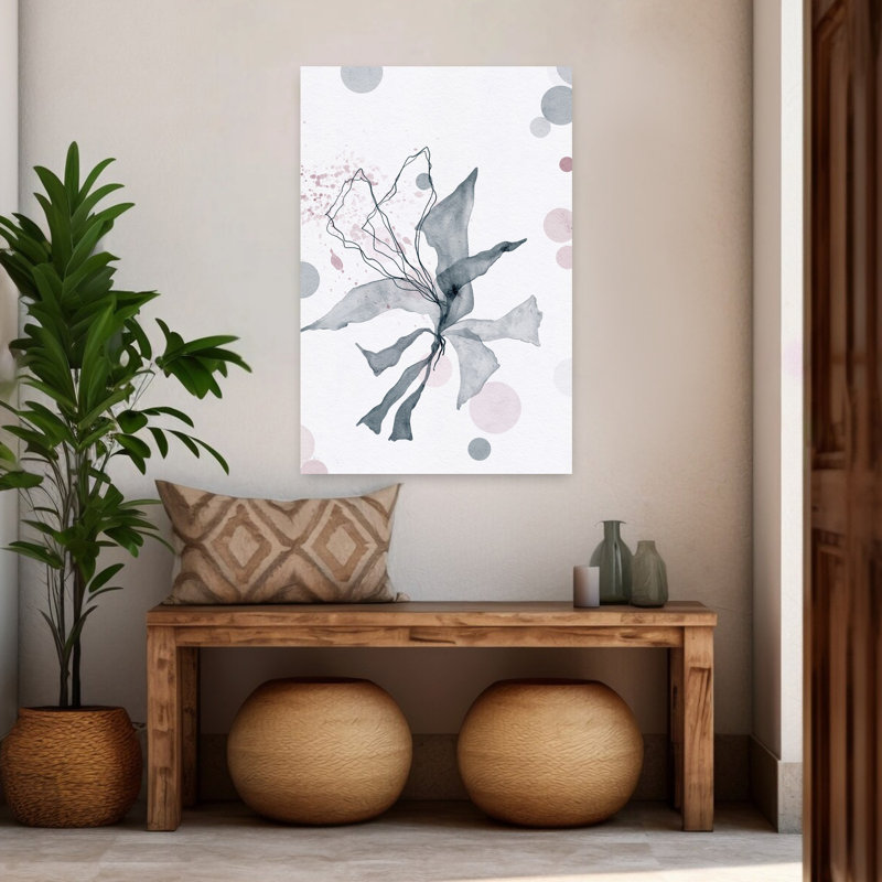 Art contemporain contemporain délicat abstrait paysage d'oiseaux, H 48 po x l 32 po