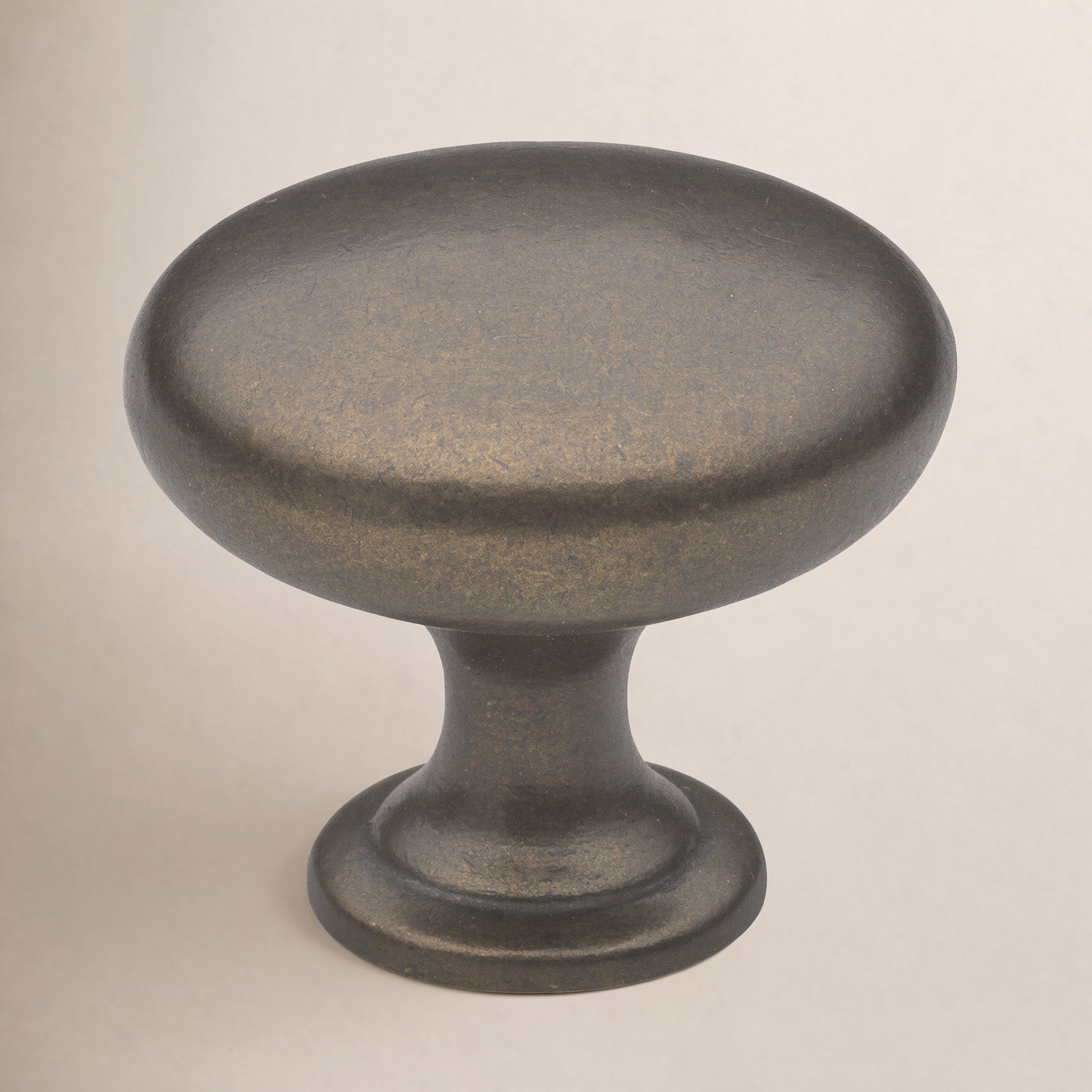 Mushroom Knob, Antique Brass