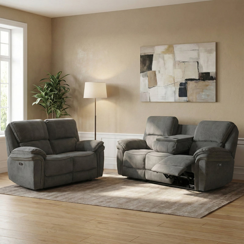 Coomer 3 Seater Electric Reclining Sofa, Dark Grey, Power - Push Button